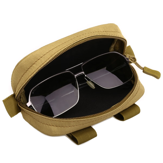 Budi al aire libre Bolsa a mano pequeña bolsa colgante de colgantes gafas de camuflaje de lentes de camuflaje ciclismo caja táctica bag marrón negro 016