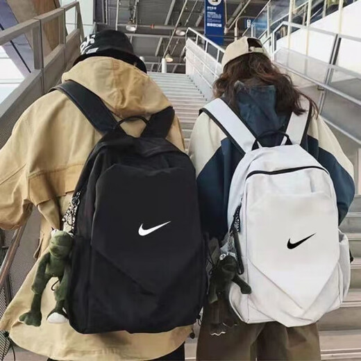 Large capacity backpack for men, junior high school students, school bags, college simple and versatile backpacks for women, going out to bag computer bags, trendy 2107#NK black schoolbag without pendants