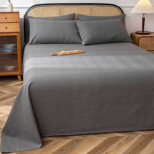 SARTILL summer coolness 100 old coarse cloth sheets single piece solid color cotton and linen mat single three-piece set 1.5 meters evening single piece bed sheet-120*230cm skin breathable