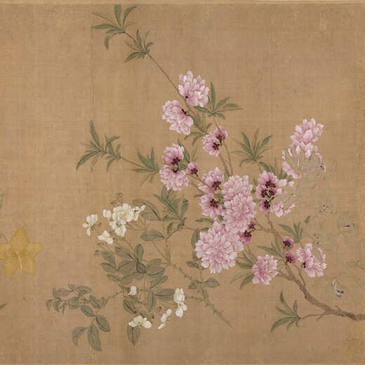 Yimo Pavilion, Qing-Dynastie, Yun Shouping, hundert Blumen-Schriftrolle, die Originalwerke der Sammlung von Vogelkollektoren der Verbotenen Stadt, feiner berühmter Künstler 1: 1 Kopieren Sie das Living Room Decoration Painting [Malerei Kern] Originalgröße: 42*719 cm wasserfestes Seide Tuch