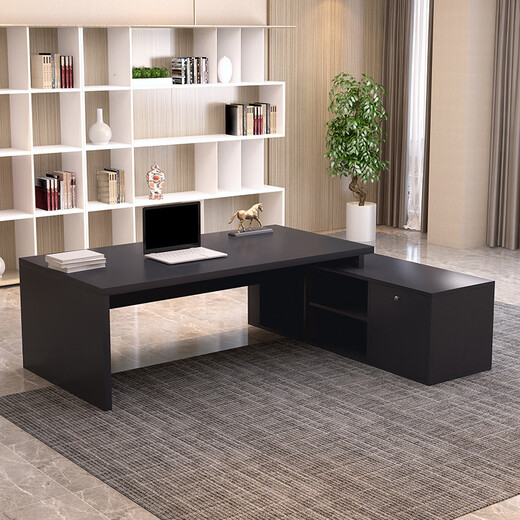 Han and Tang Shuangsheng manager's office desk combination boss desk desk executive desk simple modern light luxury classic walnut total length 140 + table width 60 (regular style) installation included
