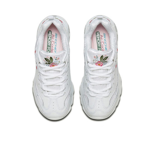 
Skechers women's fashionable casual trend embroidered panda shoes 11977 snow white 35