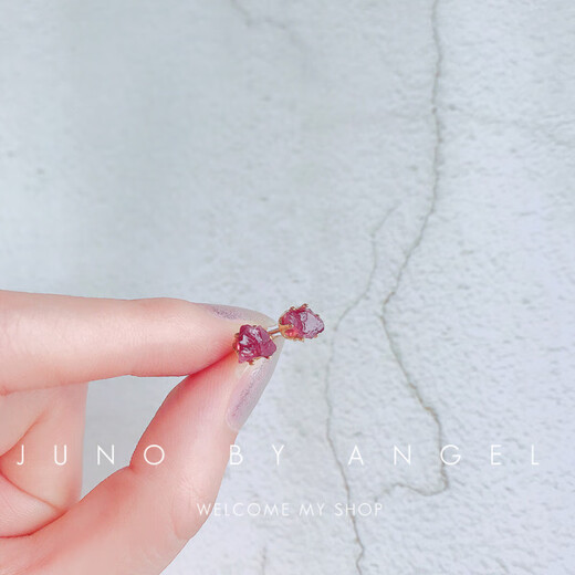 Baozha original design tourmaline earrings for women natural raw ore amethyst earrings creative simple garnet earrings blue tourmaline raw ore