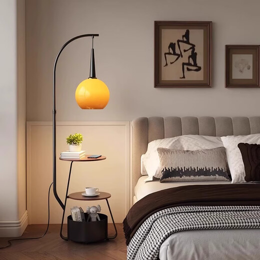 Zhongshuai Nordic Minimalist Stehlampe Wohnzimmer Sofa Seite Nachttischlampe Nachttisch Moderne personalisierte dekorative Ambientelampe Vertikaler einfacher Stil - Schwarze Stehlampe Stufenloses Dimmen