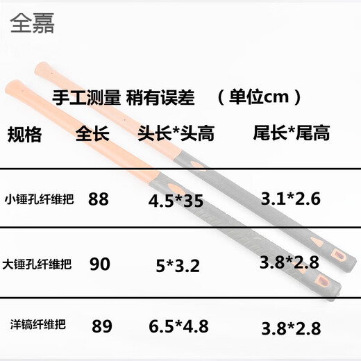 FANCYCHIC sledge hammer handle, plastic-coated handle, sledge hammer handle, hammer handle, pickaxe handle, self-defense stick handle, shock-proof flip-up handle, fiber handle, fiberglass handle, sledge hammer hole fiber handle