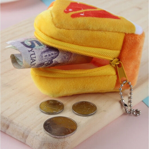 Creative Mini Cute 3-Corner Three-dimensional Plush Fruit Coin Purse Girls Student Key Coin Purse Watermelon
