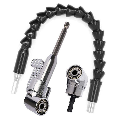 Shengjiatai turning screwdriver, turning bit, electric 90-degree corner wind bit, multi-function corner Z-type electric drill cornerer, short cornerer + 30 cm universal flexible shaft