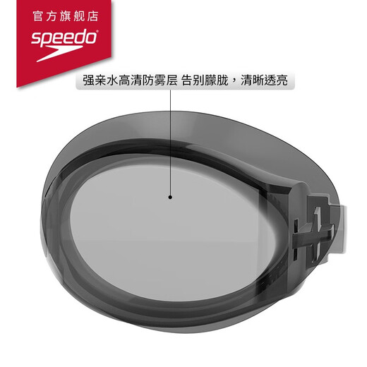 Speedo myopia swimming goggles, replaceable nose bridge, customizable left and right myopia swimming goggles with different degrees of myopia, large field of view, black 350 (requires left and right lenses + nose bridge)