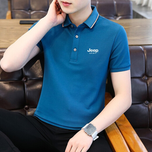
JEEP SPIRIT Jeep Short Sleeve T-shirt Men's Half Sleeve Summer POLO New Large Size Business Young and Middle-aged Casual Paul Shirt Top 6636 Gray Green 2XL (145Jin[Jin is equal to 0.5 kg]-165Jin[Jin is equal to 0.5 kg])