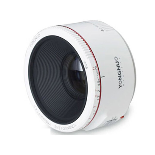 Yongnuo YN50mm F1.8 small spittoon lens automatic standard fixed focus suitable for Sony mouth ZV-E10 Nikon mouth Fuji mouth Canon mouth SLR micro single portrait lens Canon EF mouth second generation (white) 50mm F1.8