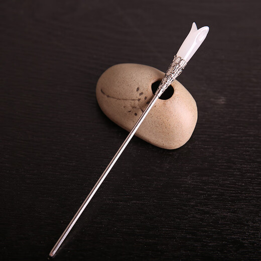 Bao Xiayue ancient Hanfu magnolia hairpin white jade hairpin ancient style headdress retro palace hair ornaments hair ornaments magnolia jade hairpin