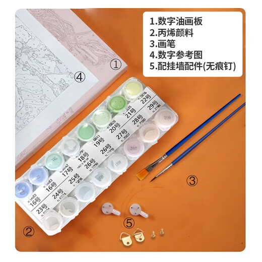 Zhenxi digital oil painting diy handmade birthday gift Rizhao Jinshan decorative painting landscape coloring oil painting hand-painted coloring painting Rizhao Jinshan digital oil painting 30*40cm