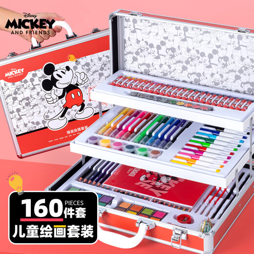 Ensemble de broussailles Disney 160 pièces de peinture pour enfants coffret cadeau de dessin ensemble de peinture ensemble de peinture brosse aquarelle de papinerie de papeterie