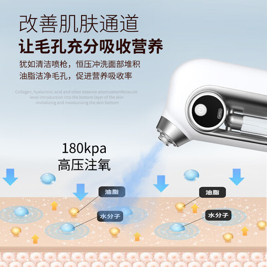 German beauty salon instant mist water light instrument high-pressure raw liquid introduction facial nano spray hydration instrument oxygen injection instrument household upgraded version nano spray oxygen injection instrument