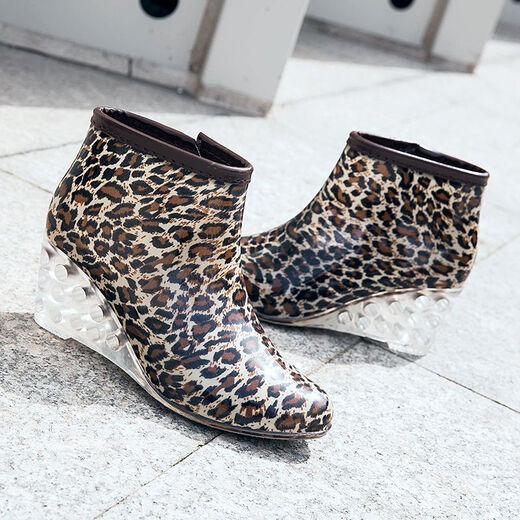 Abba Frühlings- und Sommerregenschuhe Frauen wasserdichte High Heel-Regenstiefel Kurzzylinder-Modefutschuhe Anti-Slip-Kee-Resistenten Wasserschuhe können mit Velvet Khaki 36 hinzugefügt werden