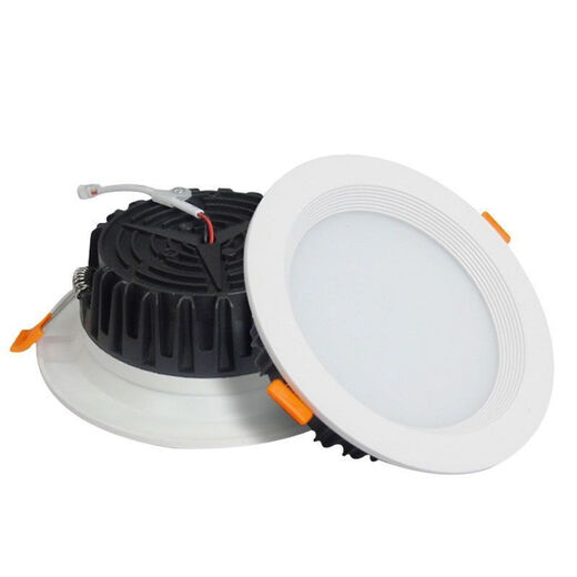 鑫汐 led筒灯嵌入式贴片压铸铝防眩光商场工程圆形天花灯 4寸12W 开孔110mm面径143 三色变光