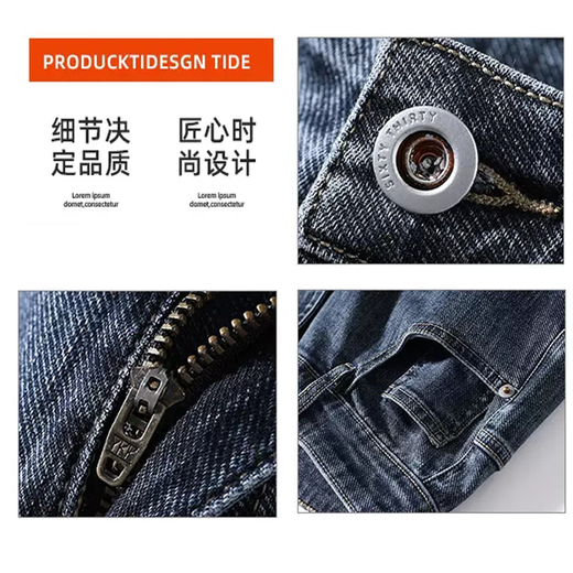 Charluoel Jeans Spring and Automne Pantalon Pantalon nouveau Pantalon Straight Men's Pantal