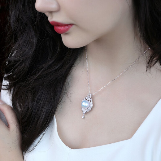 Mohs Luxury Australian White Pearl Pendant Perfect Round Extremely Bright White Seawater Necklace 18K Diamond Water Drop Pendant Customized 12-13mm