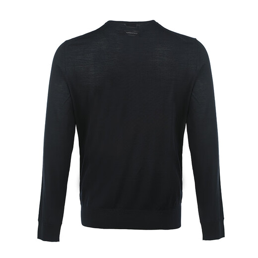 Ermenegildo Zegna men's loose thin round neck wool pullover knit casual versatile sweater UAM00110B0 dark blue 48 (S/M)