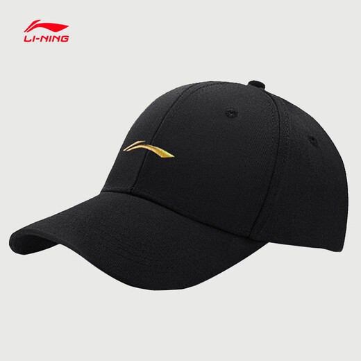 Li ning Hut Männer 2024 Neuer Herbst New Sports Baseball Cap Frauen Sonnenschutz Sonnenhut Baseball Cap Standard Schwarz- [gestickeltes Goldlogo, gleicher Stil für Männer und Frauen] Einen Größe