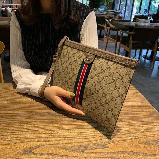 酷奇袋鼠（KUQIDAISHU）手拿包女包2025新款时尚手机包简约大容量皮夹牛皮手抓信封包夏季 红色大号