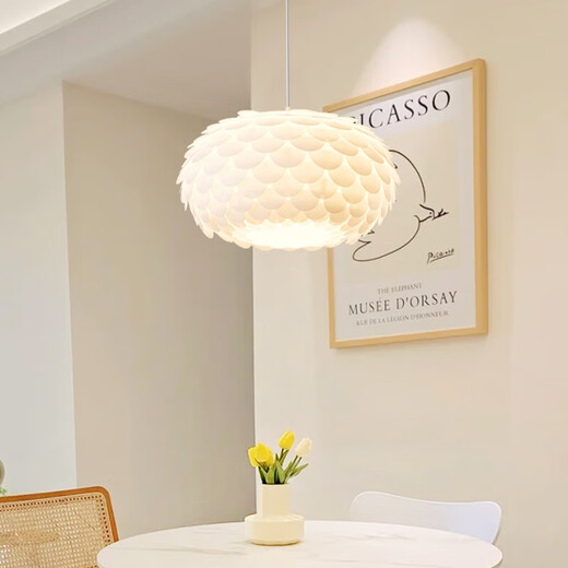 
Opuyuanxing Lamp Collection 2025 Living Room Bedroom Lights Dining Room Lamp Bedroom Chandelier 2023 New Nordic Internet Celebrity Creative 9272 White 35CM Three Colors