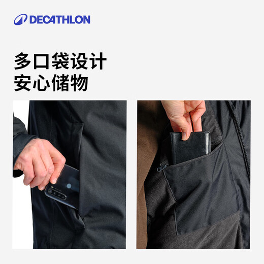 DECATHLON outdoor clothing camouflage cold weather jacket men's jacket black XL