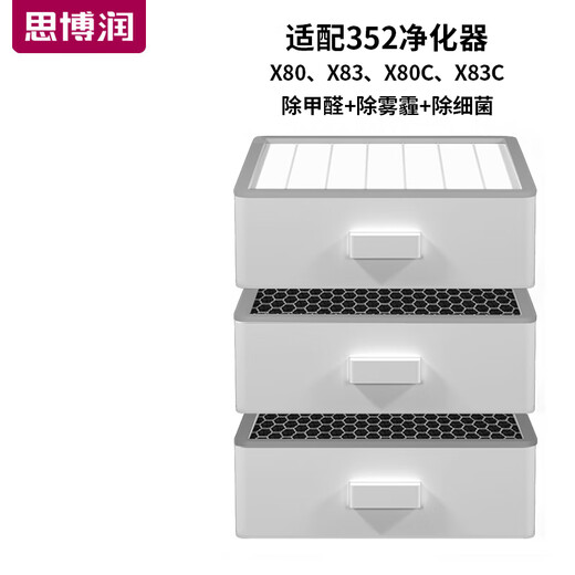 Siborun is suitable for 352 air purifier filter element filter X80 X83 X80C X83C X80/X83 heavy carbon formaldehyde removal upgraded version (bottom layer + middle layer + upper layer)