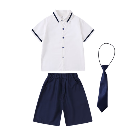 G.DUCKKIDS幼儿园园服夏装英伦学院风儿童校服套装小学生班服夏季毕业照服装 男童6621+领带aooqssg 190