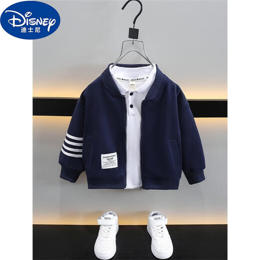 
Disney (Disney) boy jacket autumn clothes little boy cardigan two-year-old boy baseball uniform coat children's jacket children's jacket top navy blue (single-piece baseball uniform coat) 110cm