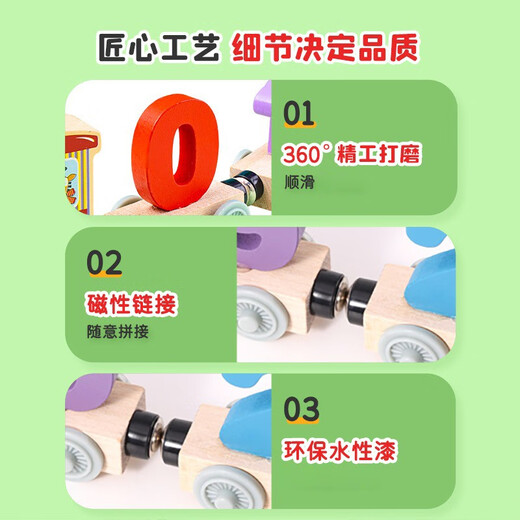 
Old Dan magnetic digital train children's building block assembly toys fun early education boys and girls 1-3 years old children LL8 27 letters pinyin train