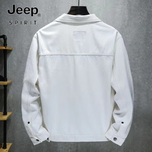 JEEP SPIRIT American casual khaki denim jacket men's Korean style trendy flying employee jacket trendy brand loose plus size top Khaki XCL659 high quality 3XL