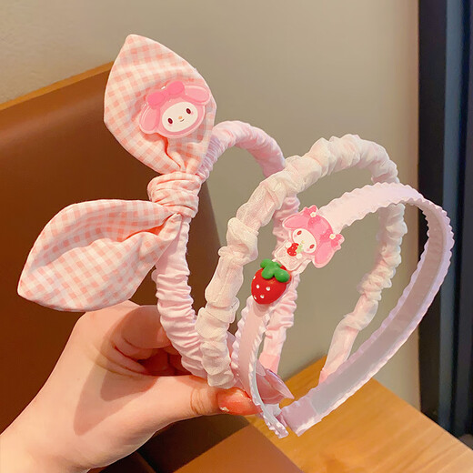 LEMIAO Children's Hairband Girls Strawberry Bear Hairpin Summer Hair Bundle Little Girl Cartoon Bow Headband Hair Accessory Female A716-2 Melody 3 pcs B01-303
