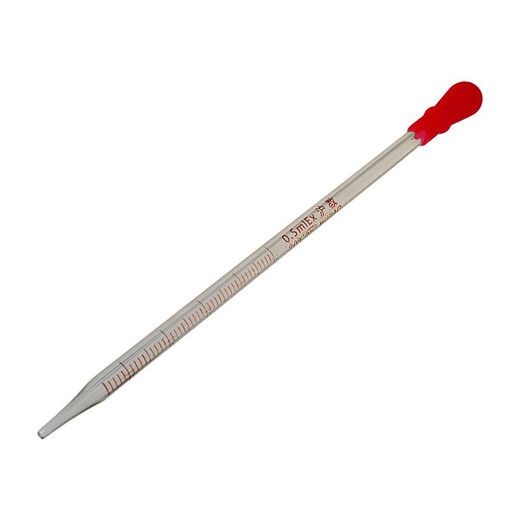 Shunjiang Glass scale dropper Pipedropper Biochemistry teaching instruments Science laboratory experimental equipment 1mL scale dropper with 1 red skin head