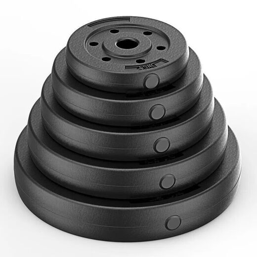 Chaosihui barbell plate small hole rubberized dumbbell plate weightlifting 10kg rocker weight plate fitness equipment 5kg 3cm black single piece (aperture)