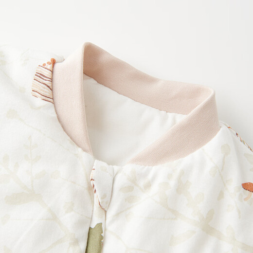 Tongtai baby sleeping bag autumn and winter pure cotton quilted baby one-piece pajamas constant temperature antibacterial anti-jumping anti-kicking quilt brown 73cm