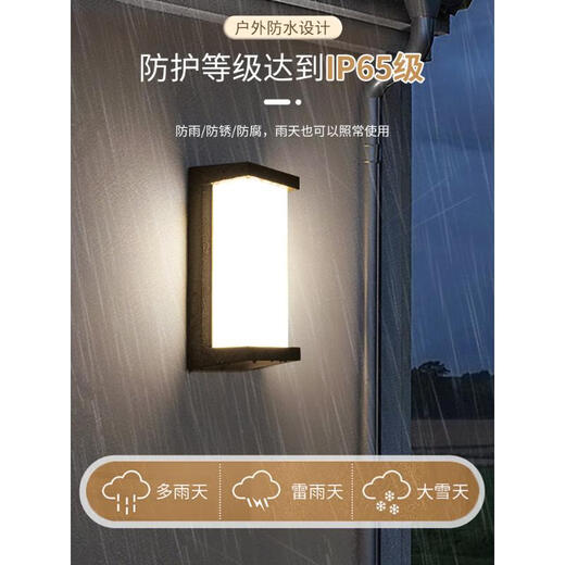 Aroden outdoor wall lamp bedside lamp aisle stair courtyard lamp outdoor led waterproof balcony villa wall lamp bedroom living room A type black-white light (available both indoors and outdoors)
