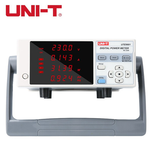 UNI-T desktop digital power meter intelligent electrical parameter tester voltage current frequency power factor comprehensive measuring instrument UTE9901 (AC five-parameter measurement)