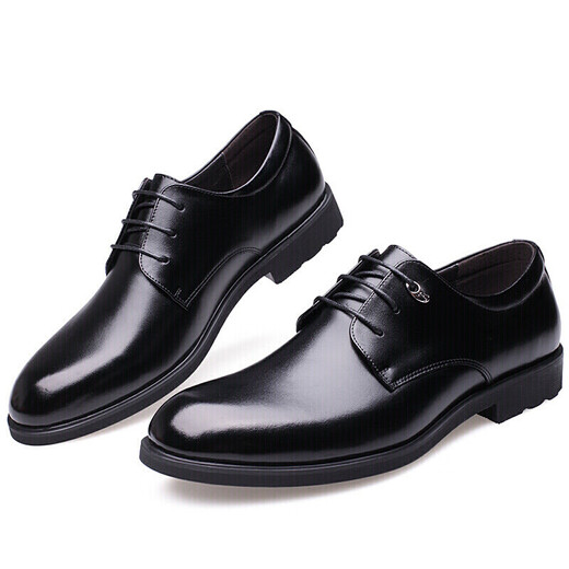 CARTELO British cowhide business formal casual men's low-cut lace-up leather shoes for men 511 black 44