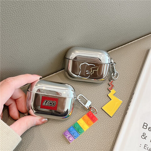 Fantasia air.pods pro2 protective cover Apple air.pods 3rd generation earphones and phone protective cover Trendy brand building blocks Apple Bluetooth earphones second and third generation cases White line Pikachu + tail pendant Apple AirPods Pro3 latest model