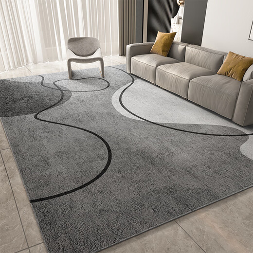 Gu Die Living Room Carpet Coffee Table Rug 2023 New Light Luxury Gray Girls Bedroom Bedside Sitting Sofa Free of Wash Baiyue Guanghua 100x140 Suitable for Small Sofa