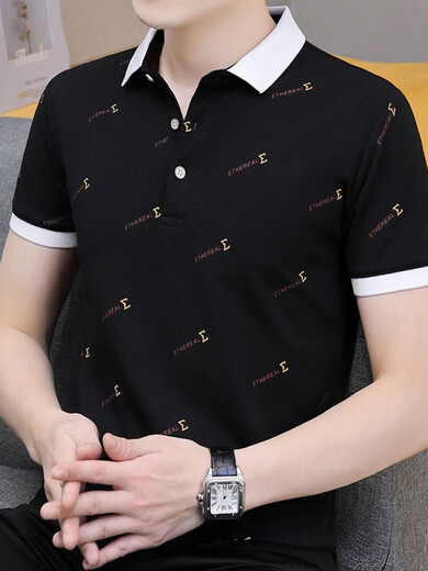 南极人男士短袖t恤翻领po.lo衫上衣服刺绣图标半截袖男装夏季休 683白色+679白色 M
