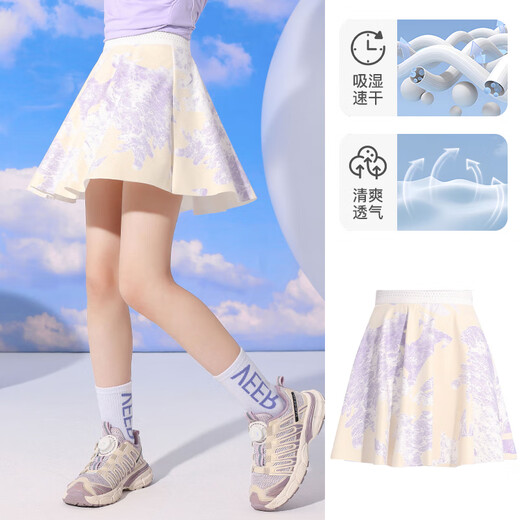 
Yoyo one (Yoyo one) girls suit summer 2025 new quick-drying sportswear children's short-sleeved skirt ice silk shorts pleated skirt 4440 yellow purple [short skirt quick-drying] 140