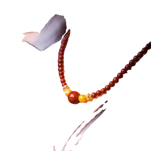 Yan's natural Sichuan material, full color and full flesh, Nanhong necklace, transfer bead clavicle chain, good luck in the year of birth, persimmon red sweater chain, Nanhong necklace, chain length 45cm