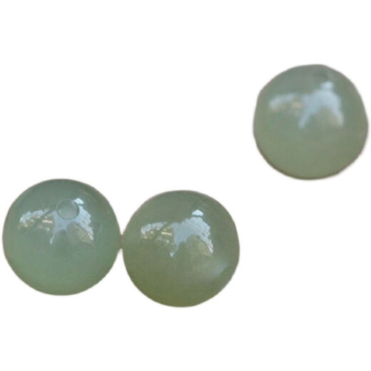 Zun cabinet natural Xinjiang Hetian jade, blue and white jade loose beads, blue lake green beads, smoke purple bracelet jade transfer beads, 8mm lake green quality one through hole