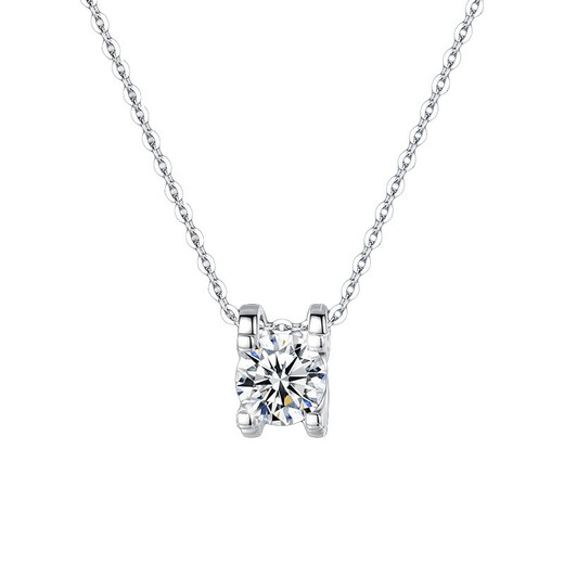 MZMZ One Carat Moissanite Diamond Platinum Necklace Women's PT950 Platinum Clavicle Chain Birthday Anniversary Gift for Girlfriend National Warehouse Direct Delivery/Next Day Delivery Light Luxury Style - Inlaid with D Color Premium Moissanite Diamond