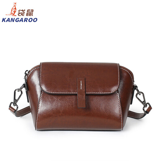 
Kangaroo (KANGAROO) leather small square bag 2025 new niche and versatile fashionable shoulder bag fashionable simple casual cowhide crossbody women's bag pearl white