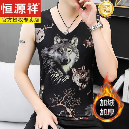 Hengyuanxiang desarrollador de doble cara Warm Vest for Men in Winter Plus Velvet Engrosado de desgaste interno y moderno Vest de ajuste a los hombres 9913 XL 130-150Jin [Jin equivale a 0.5 kg]