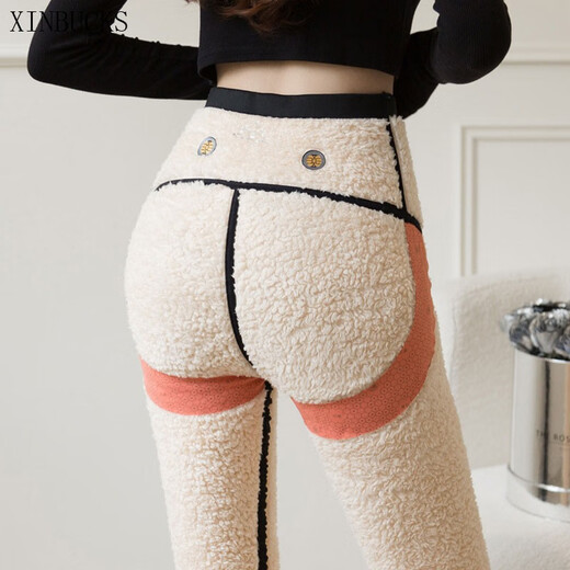 XINBUCKS Shark Pants Leggings Women's Winter Belly Controlling Butt Lifting Bar Pants Plus Velvet Thickening Than Pants Women's Warm Tight Slim Black (Fleet Thickening) L Size Suitable for 100-115 Jin Jin is equal to 0.5 kg