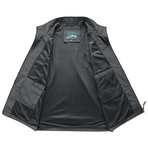 Walking Dragon Men's Vest Quick-Drying Multi-Pocket Vest Sports and Leisure Jacket 1868 Khaki Thin Style L (125Jin[Jin equals 0.5 kg]-140Jin[Jin equals 0.5 kg])